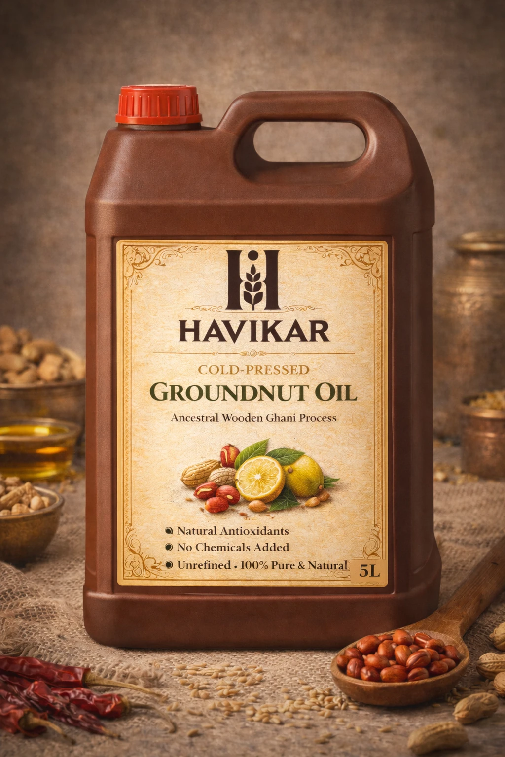 HAVIKAR Cold Pressed Pure Groundnut Oil