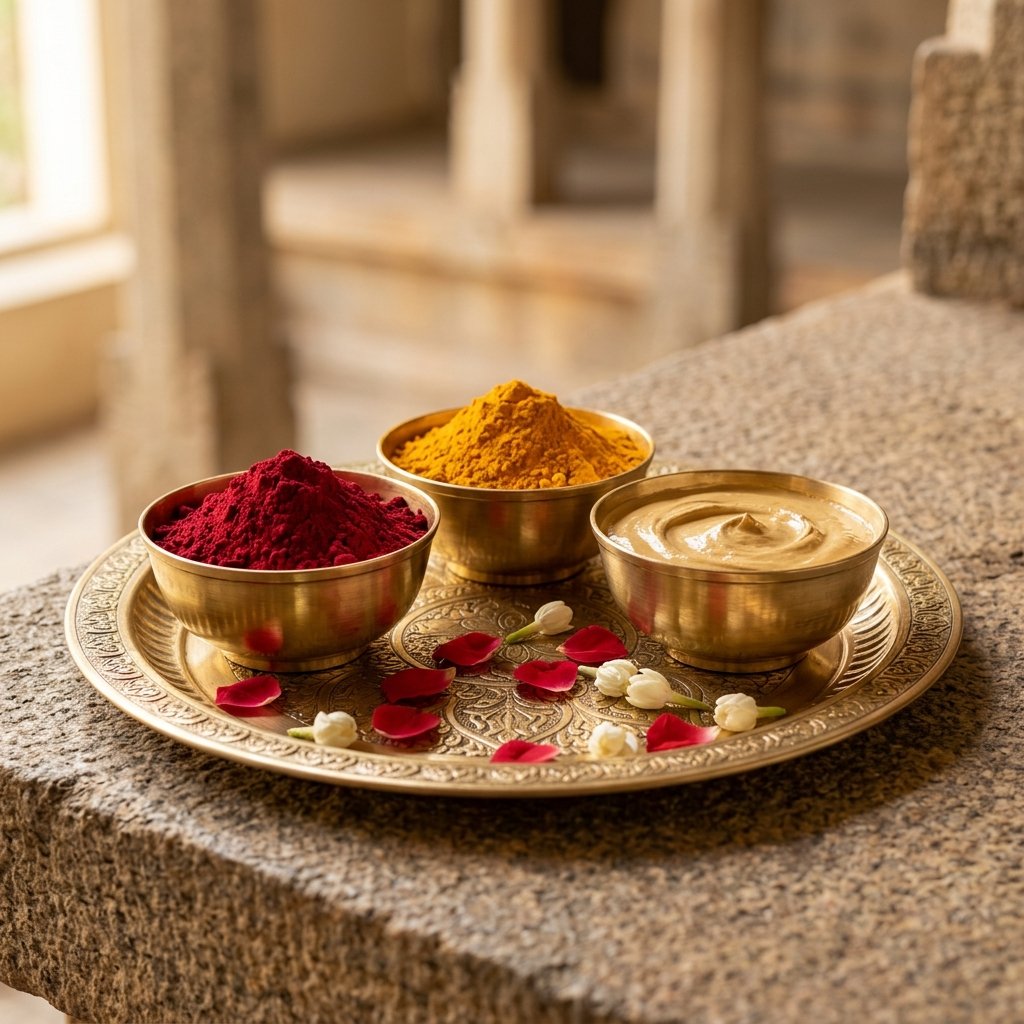 Mantrakshata Triveni Combo (Kumkum + Arishina + Chandana)